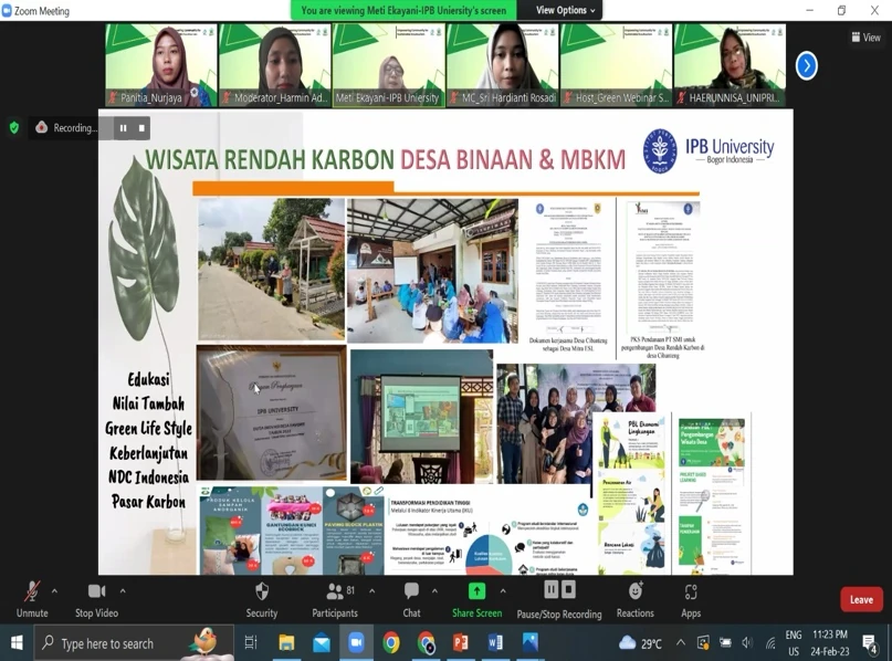 Presentasi dalam Green Webinar Series
