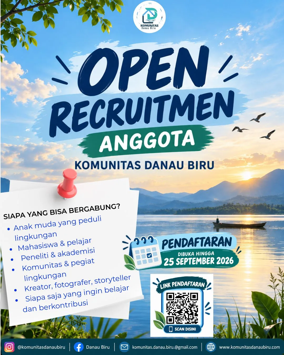 OPEN RECRUITMENT KOMUNITAS DANAU BIRU